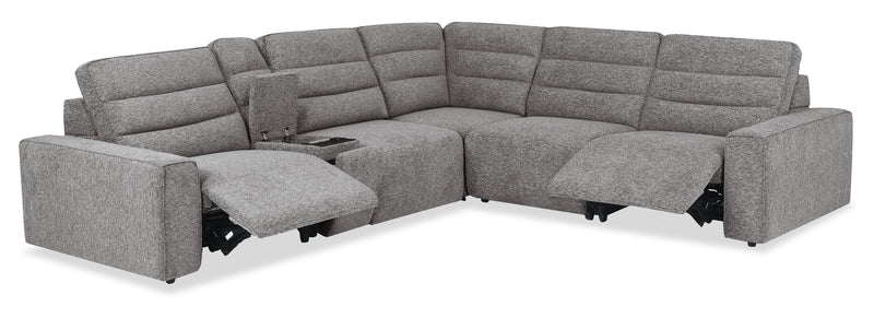 Shaquille O’Neal Home Prestige 6-Piece Sectional with Power Reclining – Grey