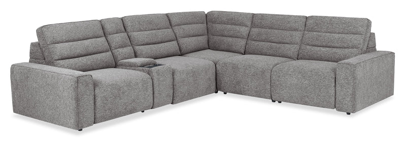 Shaquille O’Neal Home Prestige 6-Piece Sectional with Power Reclining – Grey