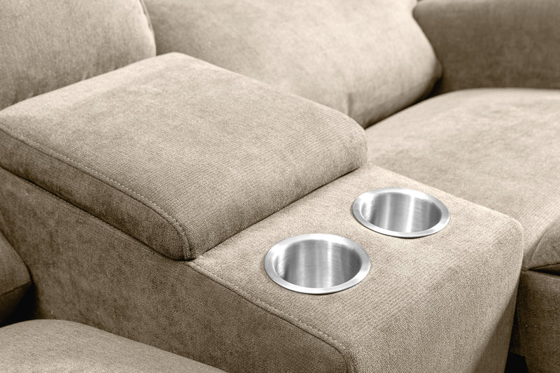 Quest 73\" Chenille Fabric Power Reclining Loveseat - Cobblestone