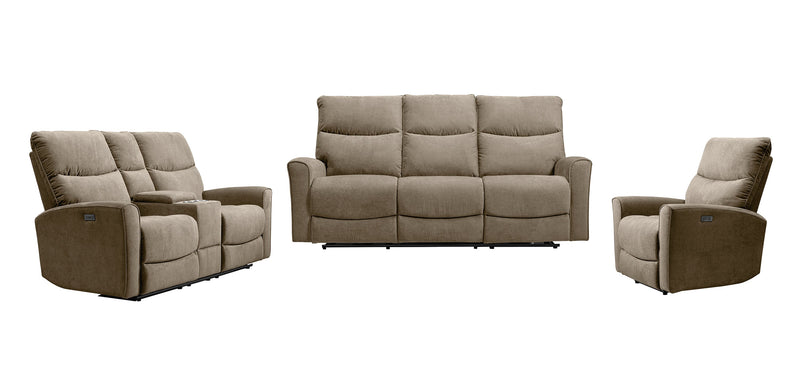 Quest 82.5\" Chenille Fabric Power Reclining Sofa - Cobblestone
