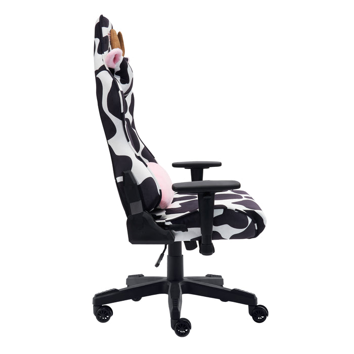 Techni Sport TS85 Cow Print Luxx Series Office Gaming Chair - Black