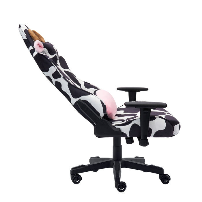 Techni Sport TS85 Cow Print Luxx Series Office Gaming Chair - Black