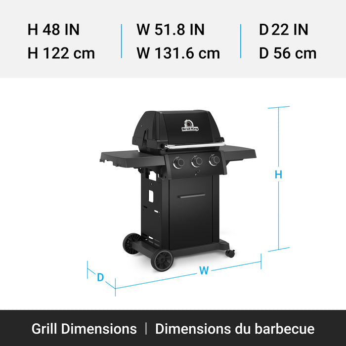 Broil King Royal 320 Shadow 3-Burner 30,000-BTU Propane Gas BBQ - 824154 Grill
