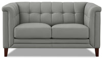 Hydeline Bodie Leather Loveseat - Grey