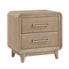 Sasha Bedside 2-Drawer Nightstand, 28\"W x 27\"H - Natural Oak Brown