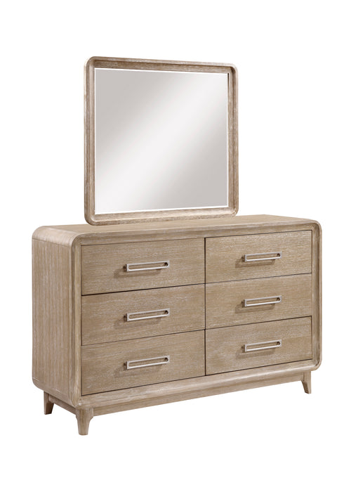 Sasha Bedroom Dresser Mirror - Natural Oak Brown