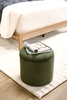 Saskatoon 17" Round Corduroy Storage Ottoman - Green | Pouf de rangement rond Saskatoon de 17 po en velours côtelé - vert