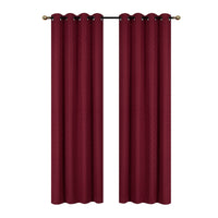 Jacquard Blackout Panel Geo Burgundy Drapes and Blinds