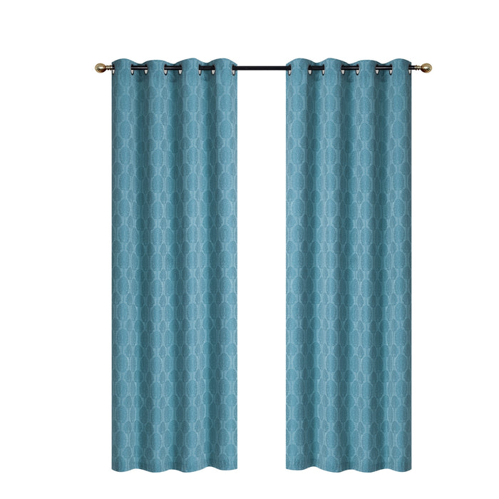 Jacquard Panel Tree Blue 84\" - Set of 2