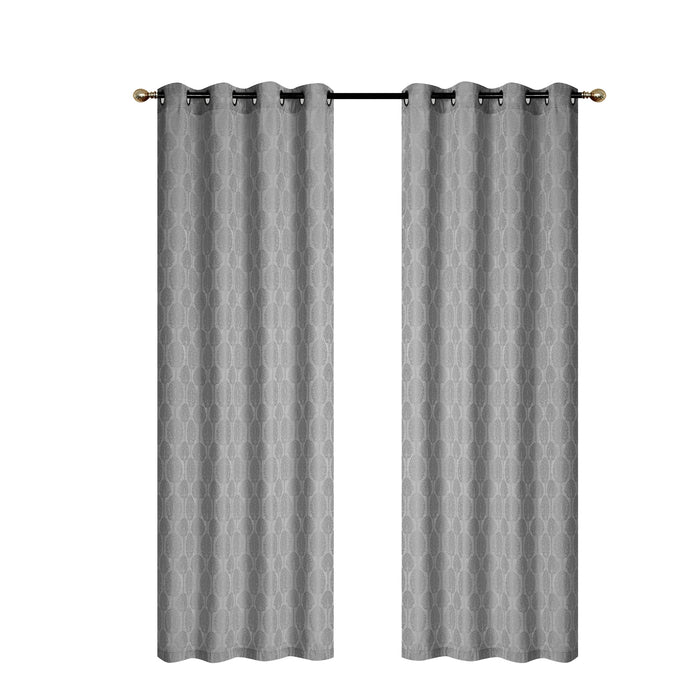 Jacquard Panel Tree Grey 96\" - Set of 2