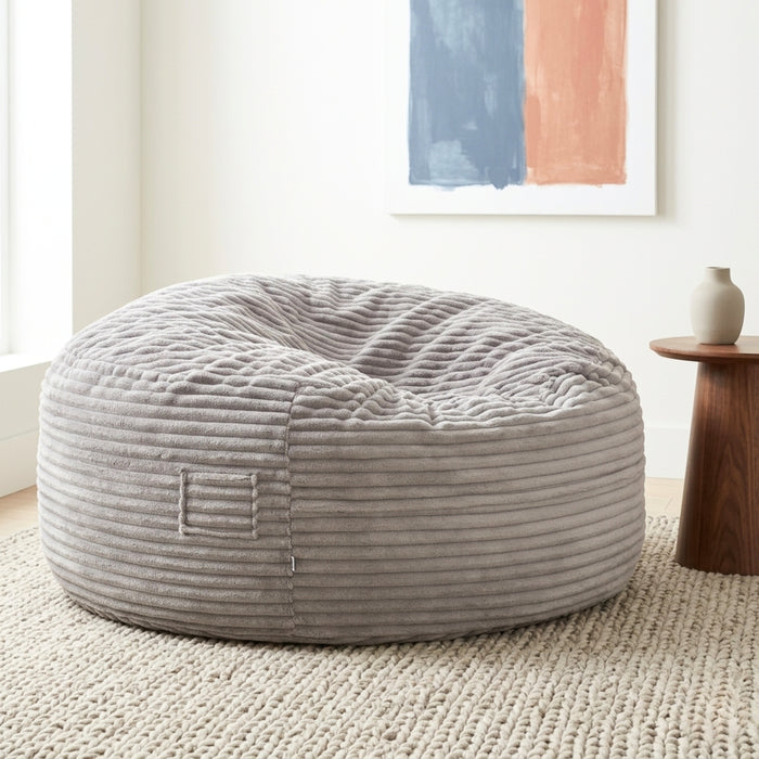 Sealy Kade Corduroy High Density Foam Bean Bag Chair - Grey