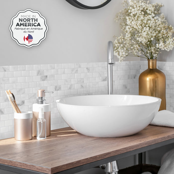 Smart Tiles Peel and Stick 4-Sheet 10 x 10 Backsplash - Ravenna Bianco