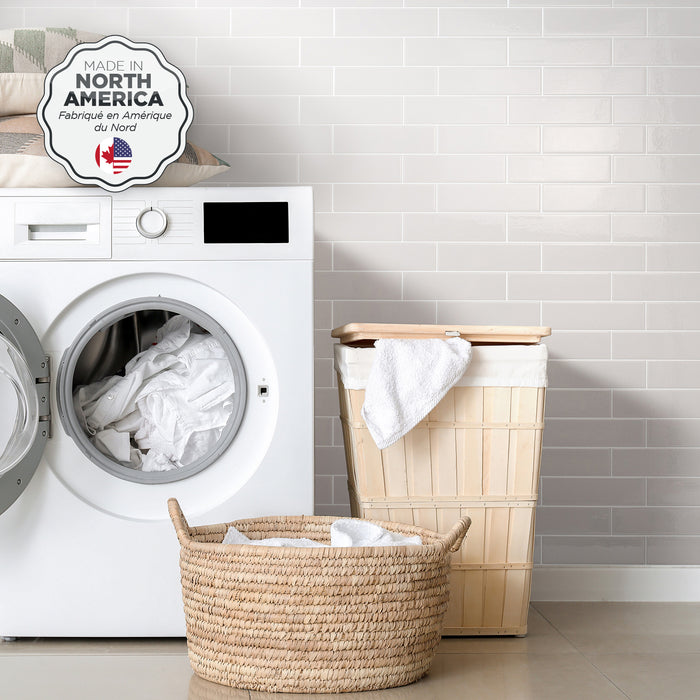 Smart Tiles Peel and Stick 2-Sheet 23 x 11 Backsplash - Oslo Grey