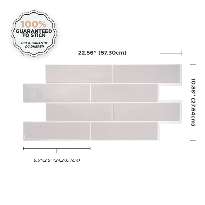 Smart Tiles Peel and Stick 2-Sheet 23 x 11 Backsplash - Oslo Grey