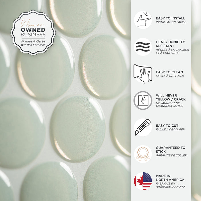 Smart Tiles Peel and Stick 4-Sheet 9 x 9 Backsplash - Penny Sergio