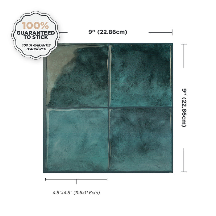 Smart Tiles Peel and Stick 4-Sheet 9 x 9 Backsplash - Zellige Costa