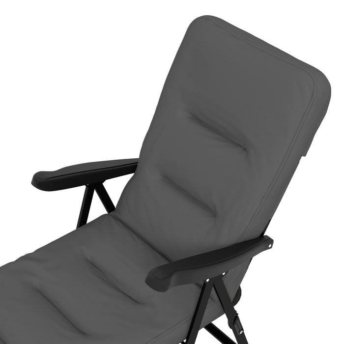 Outsunny Outdoor Lounge Chair W/ Cushion, Foldable Reclining Patio Chair