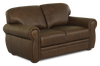 Porto 66\" Traditional Genuine Leather Loveseat - Chocolate