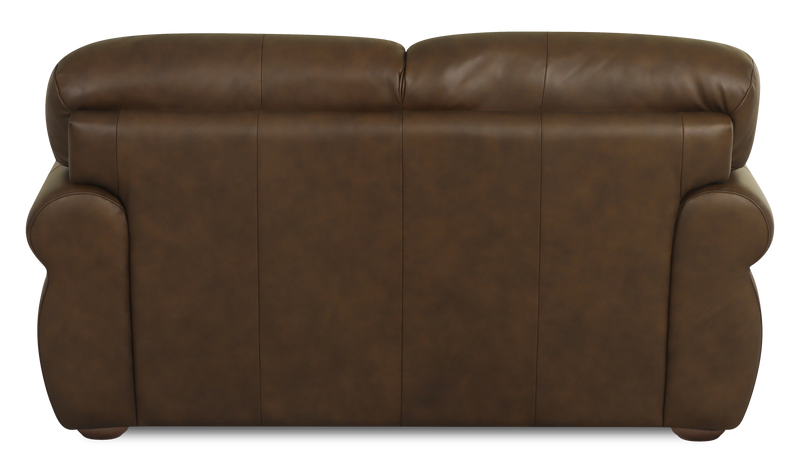 Porto 66\" Traditional Genuine Leather Loveseat - Chocolate