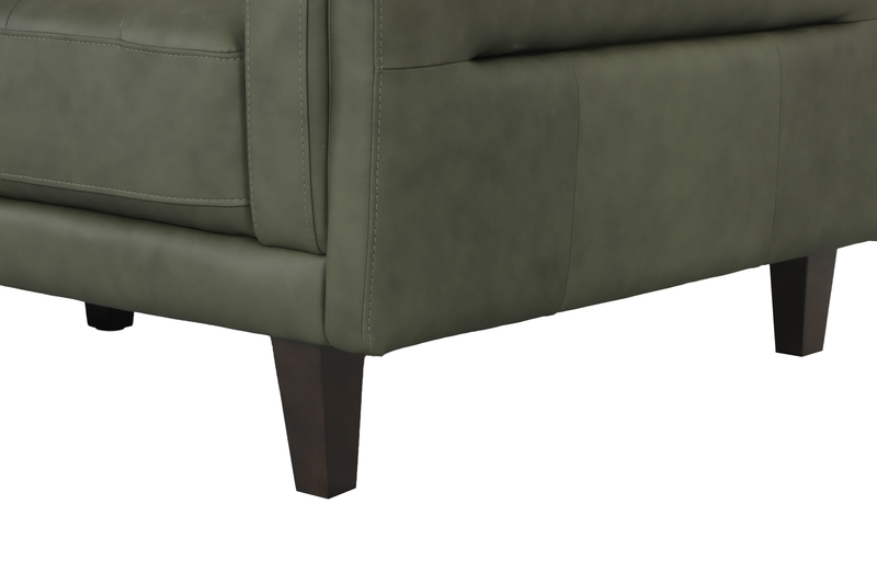 Venice 91\" Traditional Genuine Leather Sofa – Green