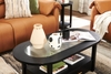 Dalton 47.5" Coffee Table with Glass Top and Drawer - Black  | Table à café Dalton de 47.5 po avec dessus en verre et tiroir - noire