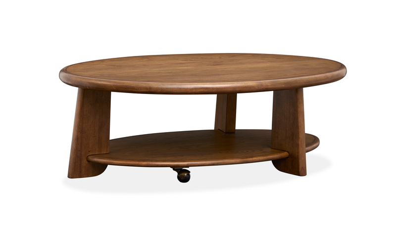 Baltic 30\" Coffee Table with Storage and Casters - Tawny Brown 