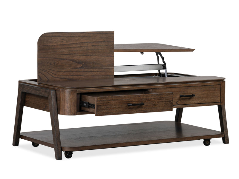 Camdale 52.5\" Lift and Flip Top Coffee Table with Storage - Chocolate