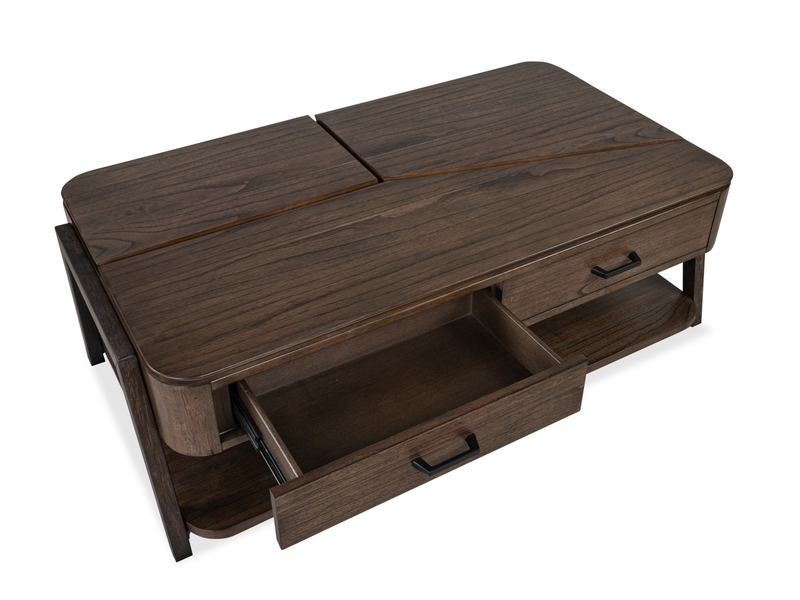 Camdale 52.5\" Lift and Flip Top Coffee Table with Storage - Chocolate