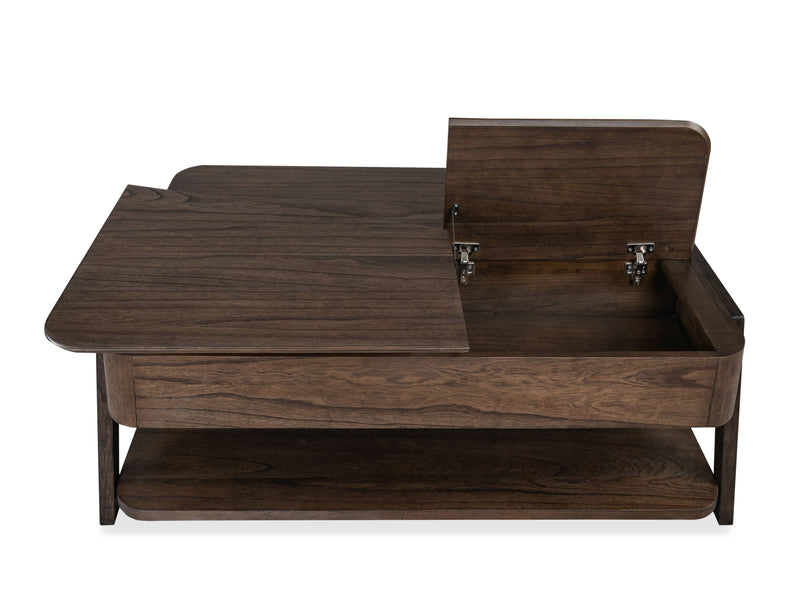 Camdale 52.5\" Lift and Flip Top Coffee Table with Storage - Chocolate