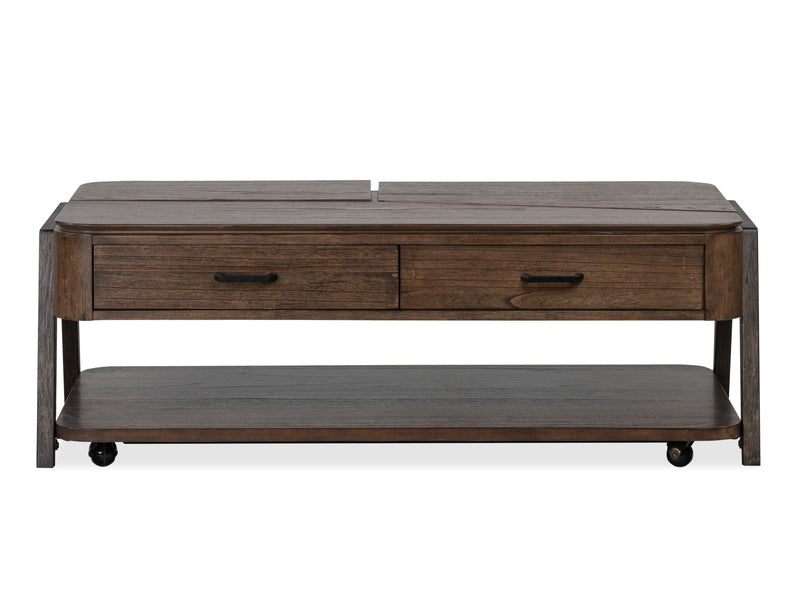 Camdale 52.5\" Lift and Flip Top Coffee Table with Storage - Chocolate