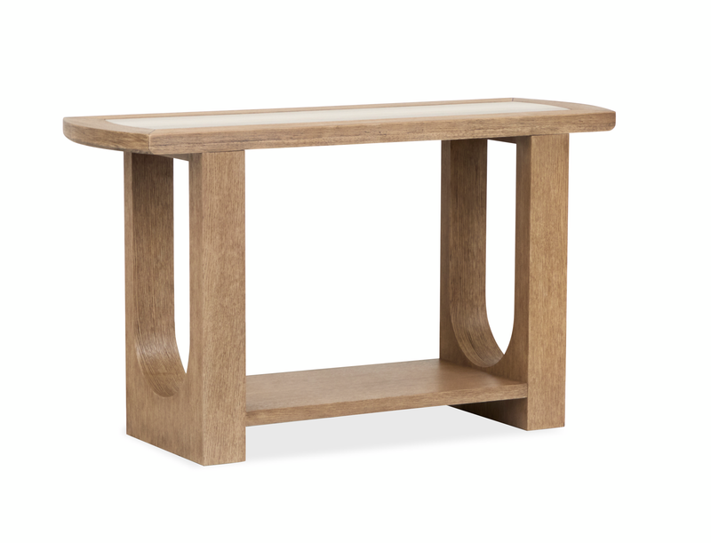 Caroline 50\" Sofa Table with Storage and Marble Top  - Riverbend Beige 