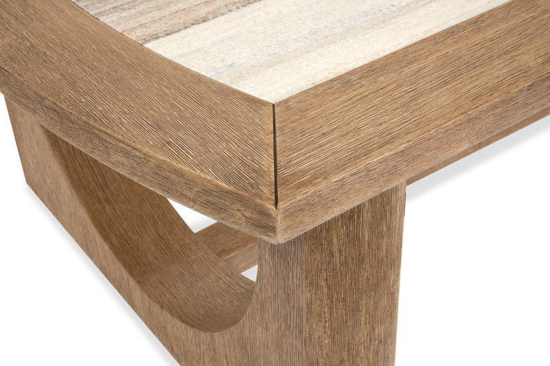 Caroline 50\" Sofa Table with Storage and Marble Top  - Riverbend Beige 