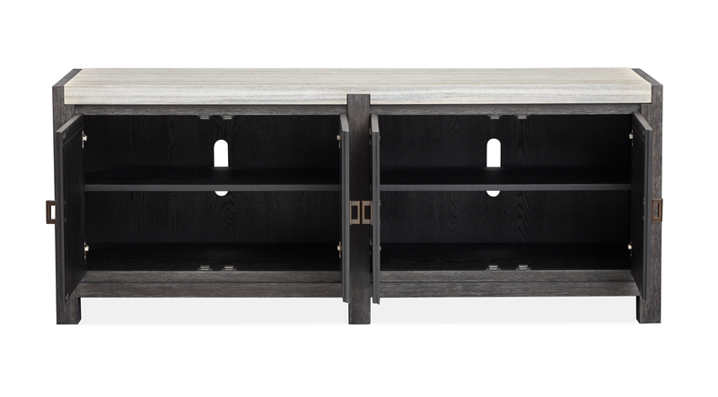 Ernest 70\" Accent Cabinet with Marble Top - Ravenwood Black