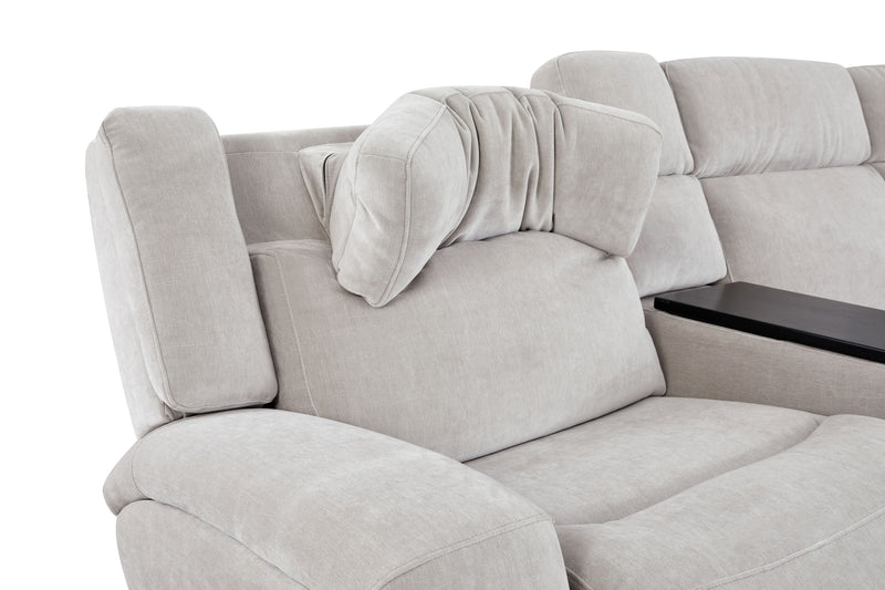 Legacy 6-Piece Power Reclining Sectional with Shaq-o-pedic Comfort and 3D Immersive Sound - Grey 