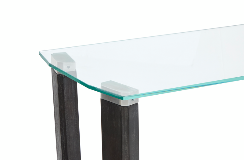 Morden 56\" Sofa Table with Glass Top - Black Truffle