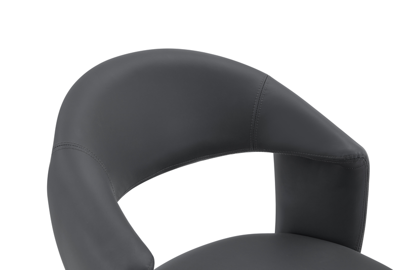 Orion Dining Chair with Vegan-Leather Fabric, Metal – Charcoal
