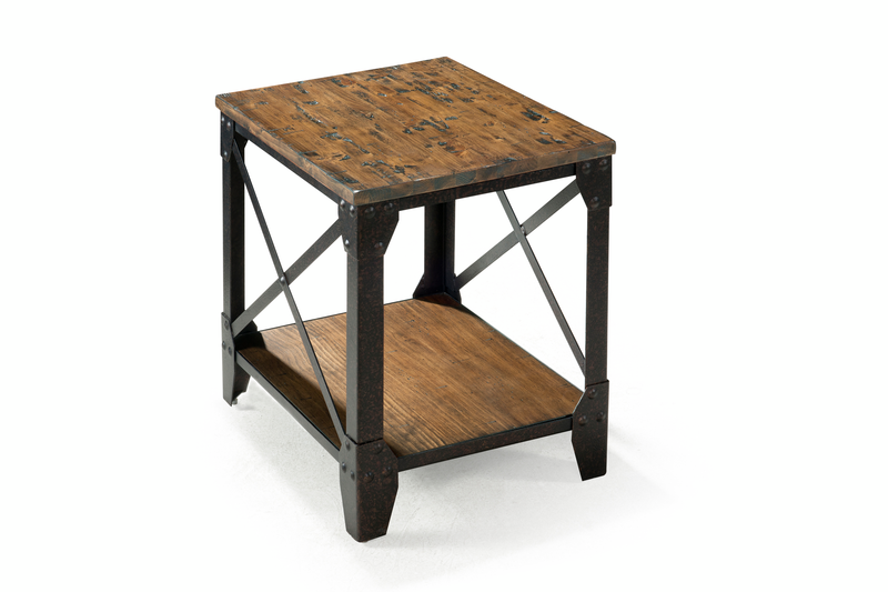 Eastway 22\" End Table with Storage - Distressed Natural Pine