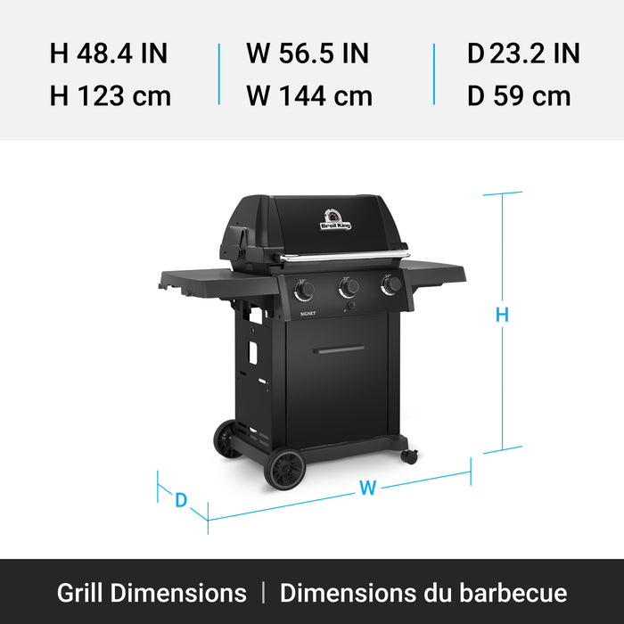 Broil King Signet 320 Shadow 3-Burner 40,000-BTU Propane Gas BBQ - 844154 Grill