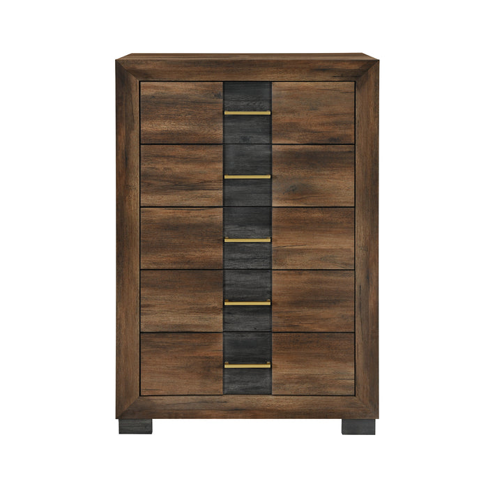 Titanium Bedroom Chest of Drawers, 5-Drawer, 31.5\"W x 49.8\"H - Brown