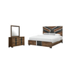Titanium 5pc Bedroom Set with Bed, Dresser & Mirror, LED, Modern, Brown - King Size | Ensemble de chambre à coucher moderne Titanium brun 5 pièces avec lit, commode, miroir et éclairage à DEL - format très grand lit