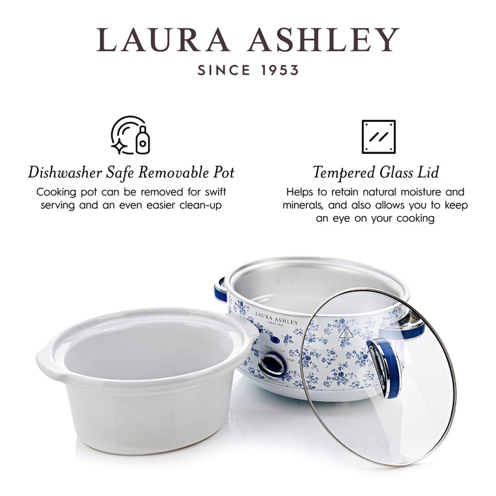 Laura Ashley 3.5 L China Rose Slow Cooker - VQ-SLWC3L-LACR-CA