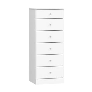 Astrid Kids 6-Drawer Tall Chest - White