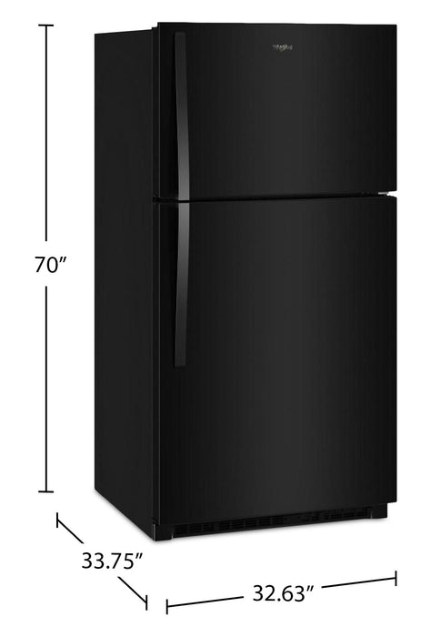 Whirlpool 32.8\" 21 Cu. Ft. Top Freezer Refrigerator - Black - WRTX7421TB