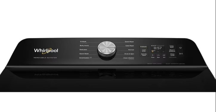 Whirlpool 6.1 Cu. Ft. Smart Top Load Washer with Removable Agitator – Radiant Silver - WTW8507TR