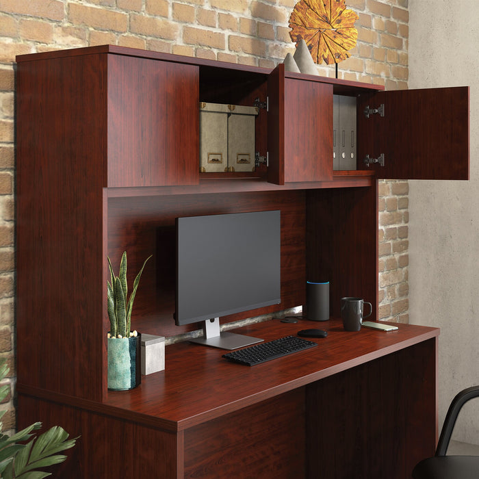 Affirm 59.06\" Commercial Grade Office Hutch with 2 Cabinets - Classic Cherry