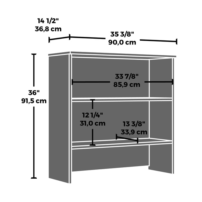 Affirm 35.43\" Commercial Grade Bookcase Hutch - Classic Cherry