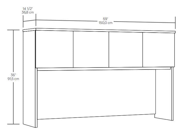 Affirm 59.06\" Commercial Grade Hutch with 2 Cabinets - Hudson Elm