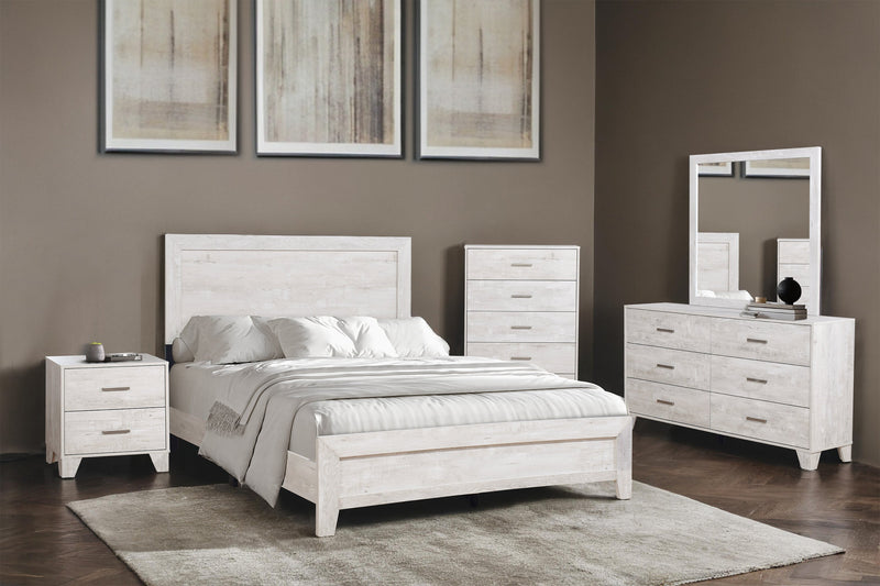 Arbor Panel Bed, Driftwood White - Full Size