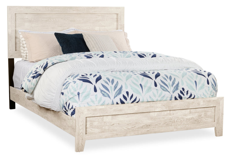 Arbor 6pc Bedroom Set with Panel Bed, Dresser, Mirror & Nightstand, Driftwood White  - Queen Size