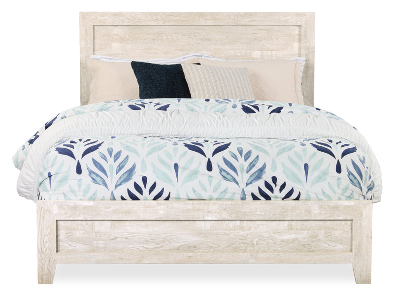 Arbor 5pc Bedroom Set with Panel Bed, Dresser & Mirror, Driftwood White  - Queen Size